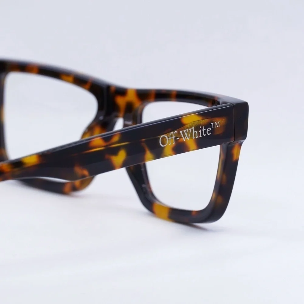 NWT Off-White Style 25 Havana Rectangle 54mm Eyeglasses